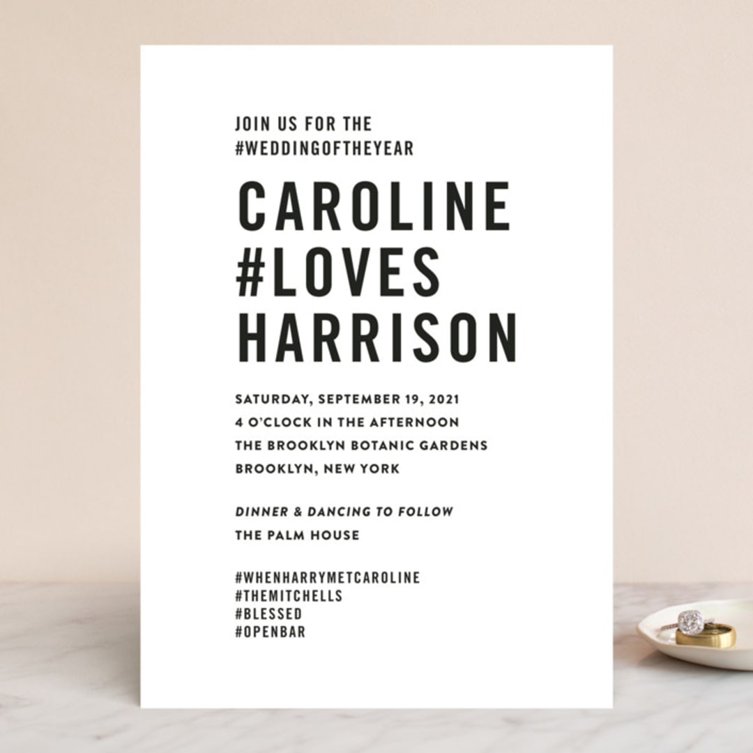 "Open Bar" - Wedding Invitations in Tuxedo by Jennifer Lew - Front