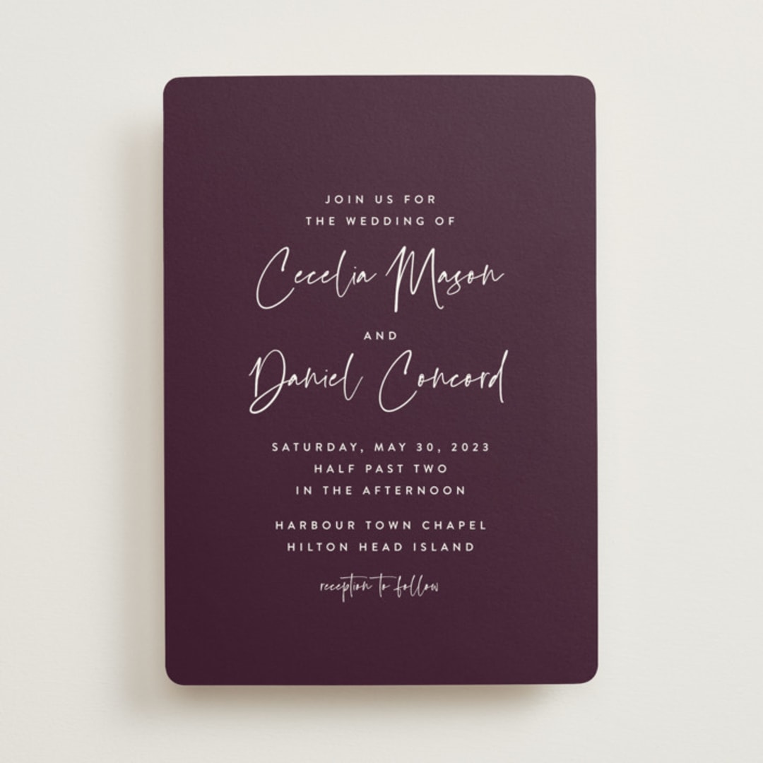 "In this together" - Wedding Invitations in Plum by Lea Delaveris - Front