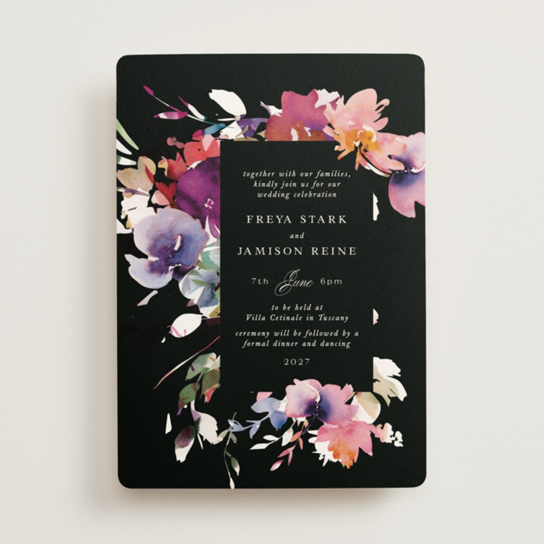 "Beauties" - Wedding Invitations in Noir by Lori Wemple - Front