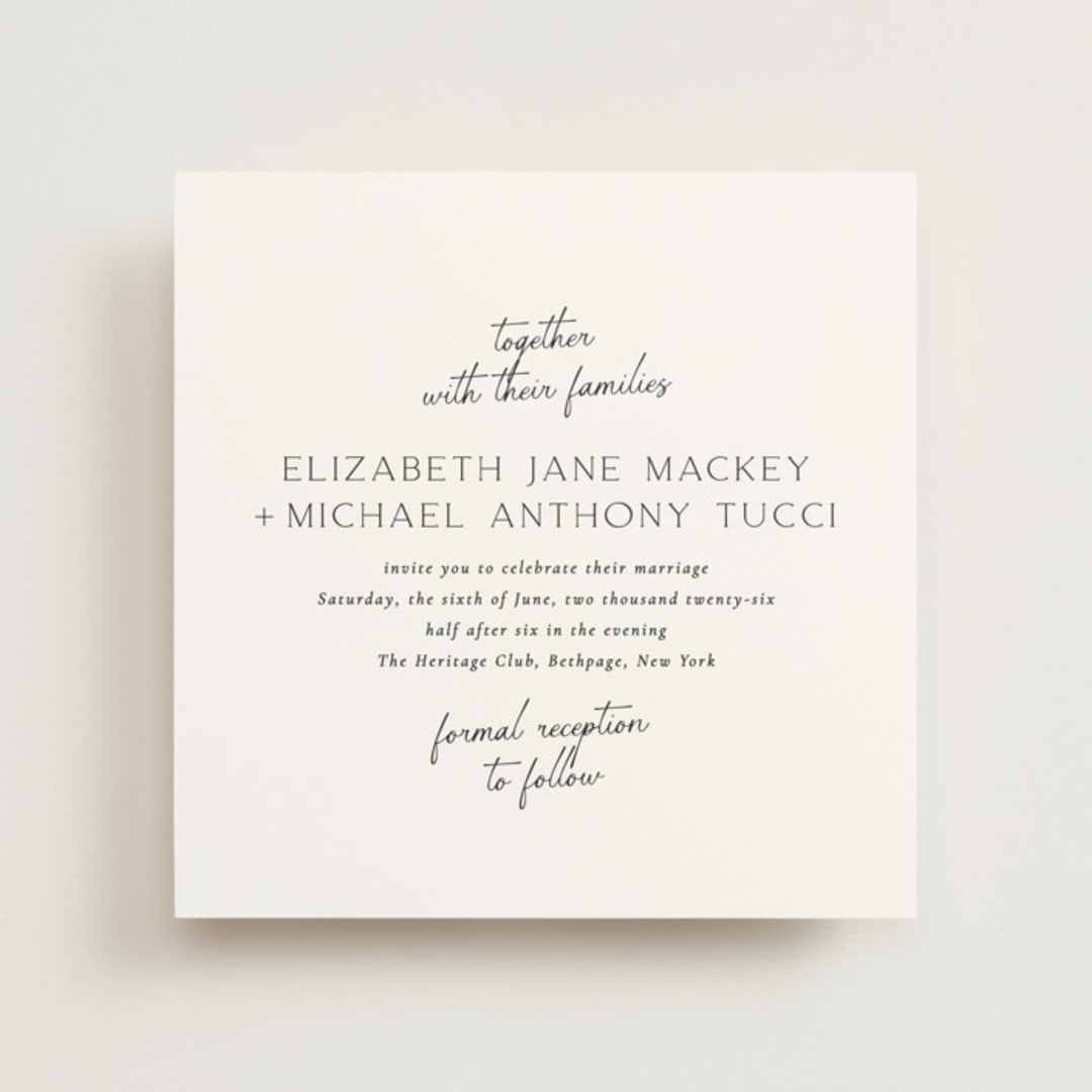 "Symphony" - Wedding Invitations in Pearl by Jackie Mangiolino - Front