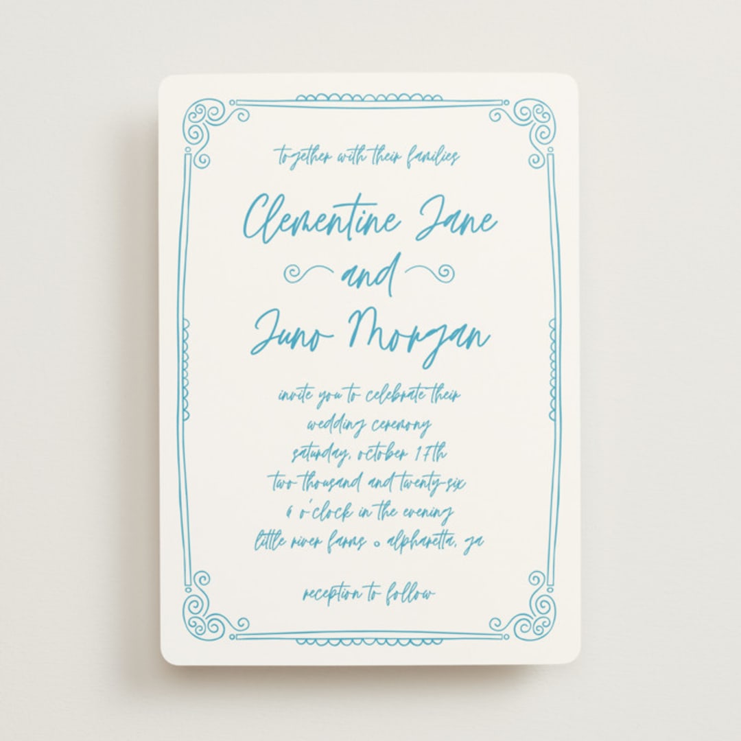 "darby" - Wedding Invitations in Azure by Kelly Watkins - Front