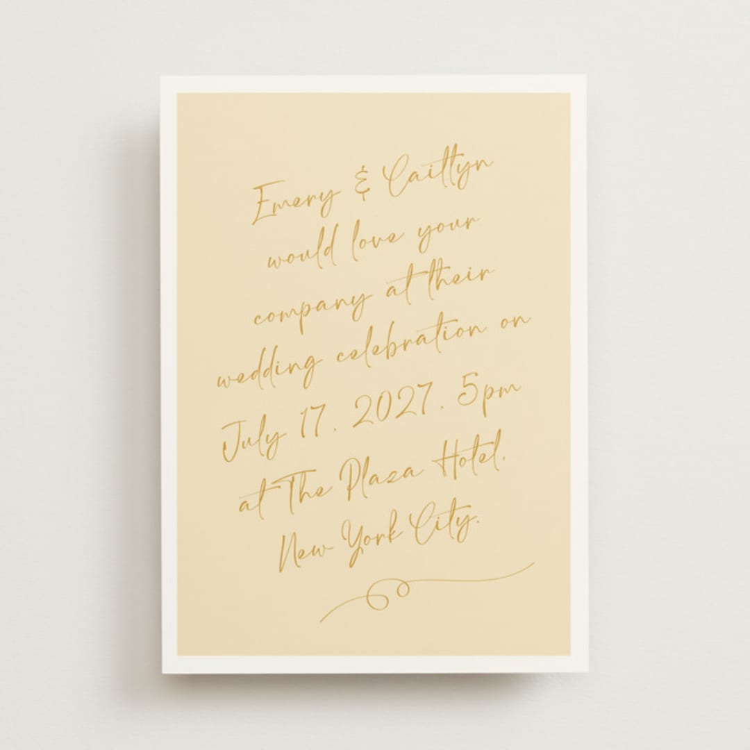"Ink scribble" - Wedding Invitations in Honey by Adelyn T. - Front