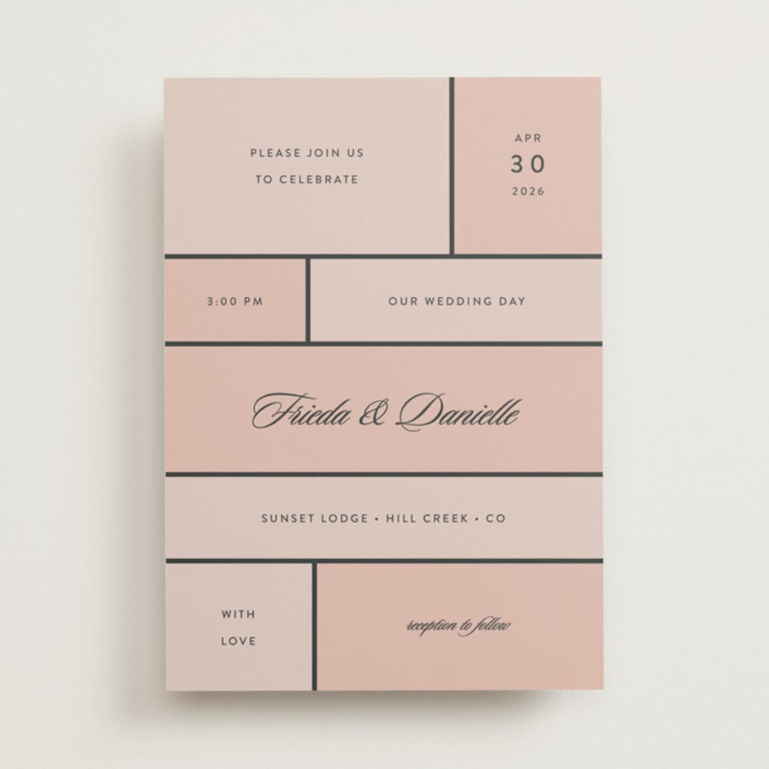 "Modern Squares" - Wedding Invitations in Flamingo by FRANI - Front