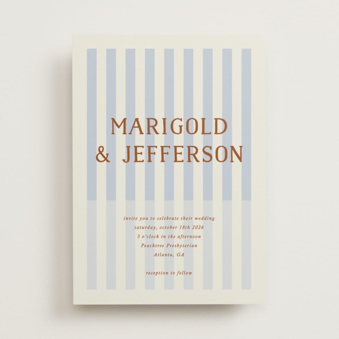 "Stripes" - Wedding Invitations in Wave by Kelly Watkins - Front