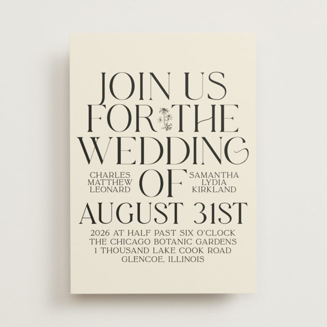 "Floral Emblem" - Wedding Invitations in Cream by Baumbirdy - Front