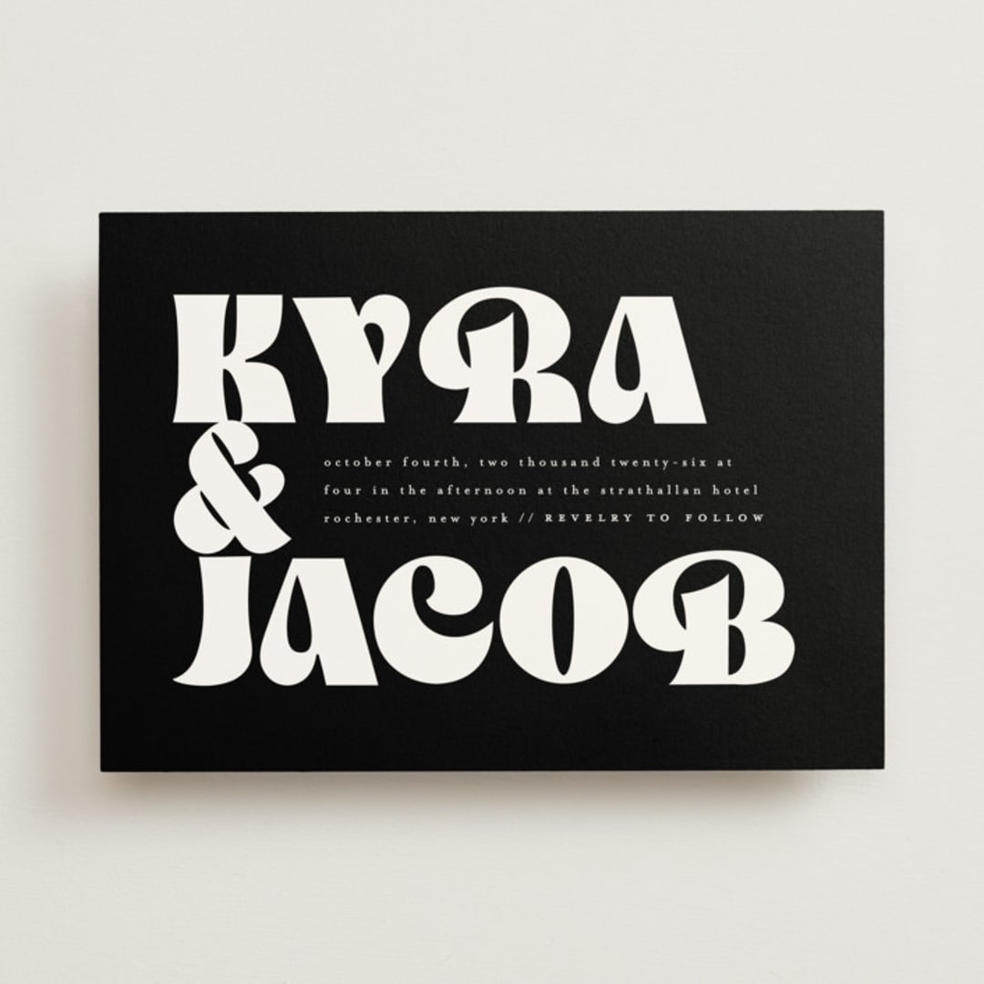 "boba" - Wedding Invitations in Onyx by Up Up Creative - Front
