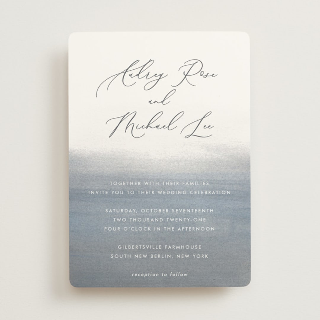 "Romantic Watercolor" - Wedding Invitations in Mist by Sparkvites - Front