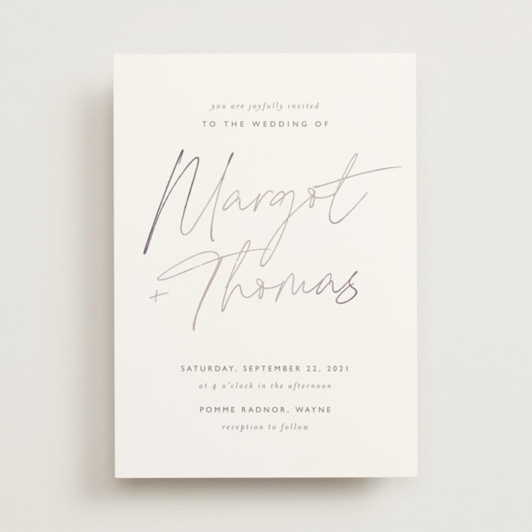 "Ethereal Names" - Wedding Invitations in Plum by Carolyn MacLaren - Front