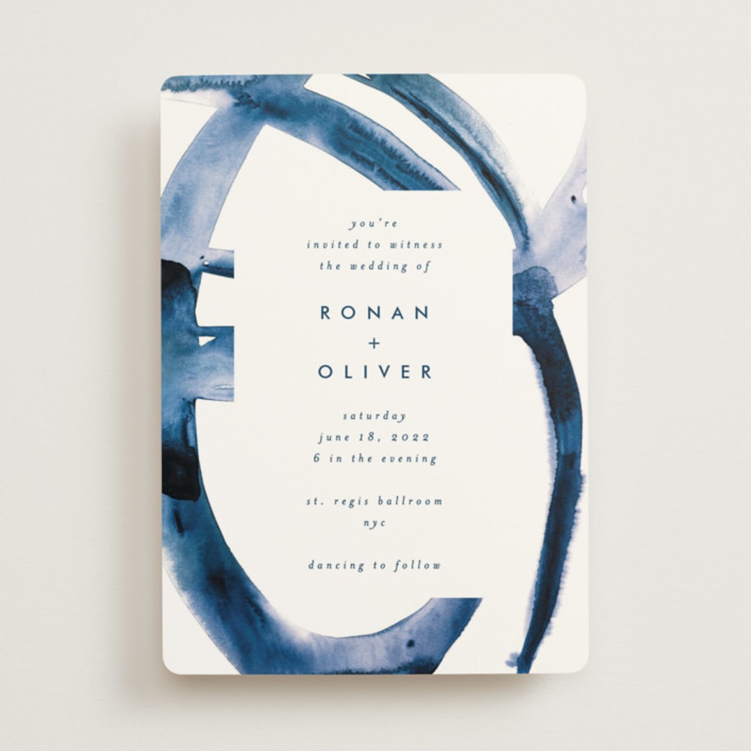 "Wedded Watercolor" - Wedding Invitations in Ocean by Mary Gaspar - Front