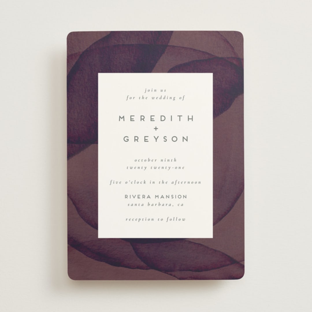 "Petalis" - Wedding Invitations in Velvet by Christie Garcia - Front