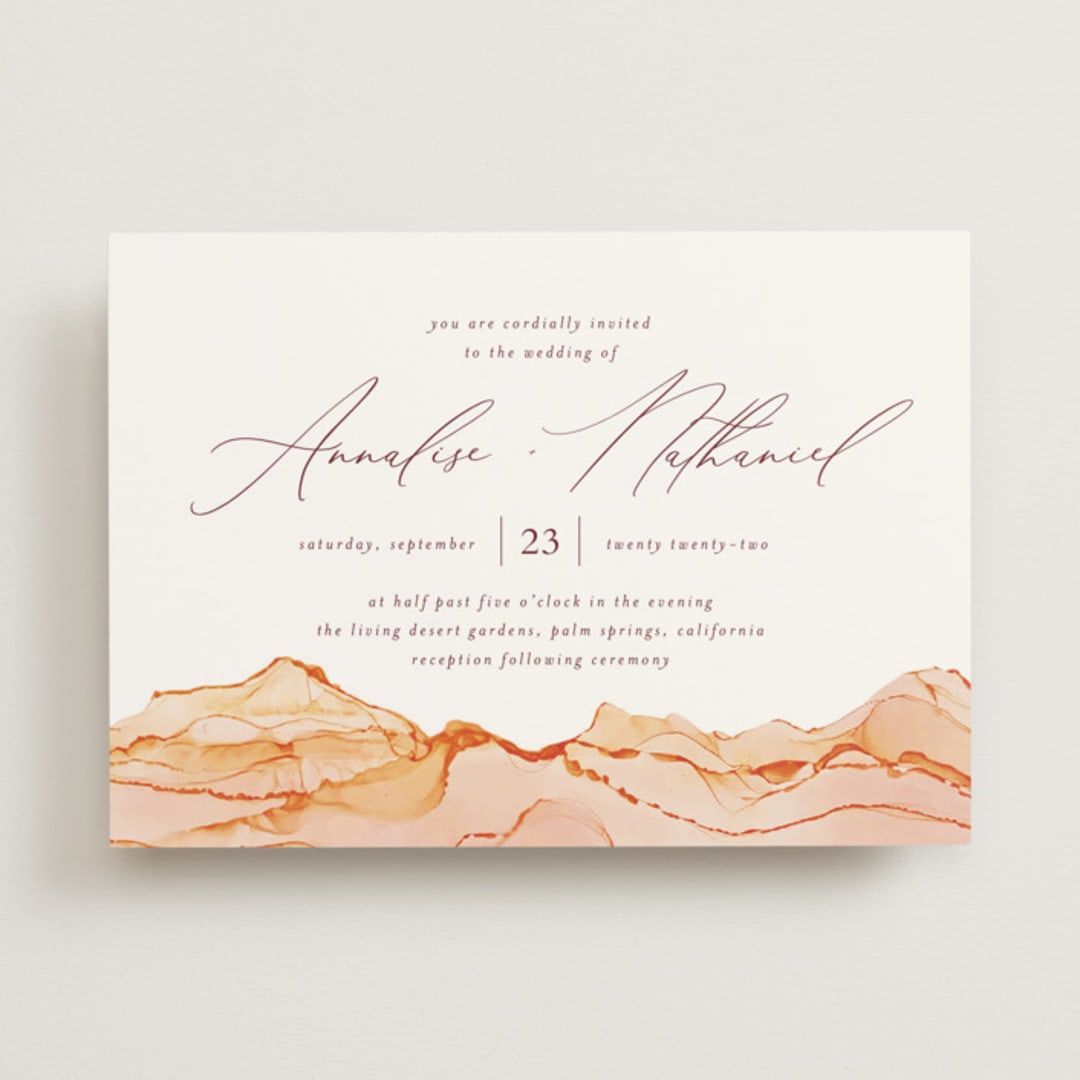 "Sandstone" - Wedding Invitations in Topaz by Erin Deegan - Front