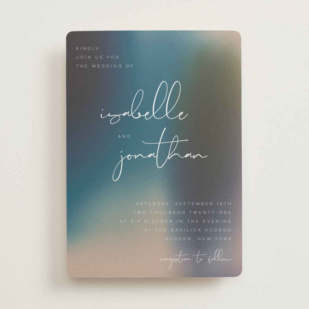 "Mystique" - Wedding Invitations in Ocean by Lisa McLean - Front