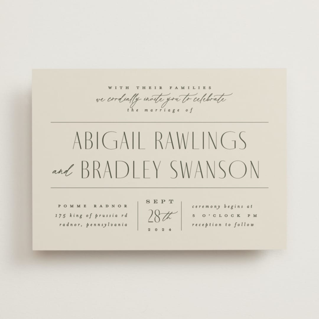 "Moderne" - Wedding Invitations in Graphite by Everett Paper Goods - Front