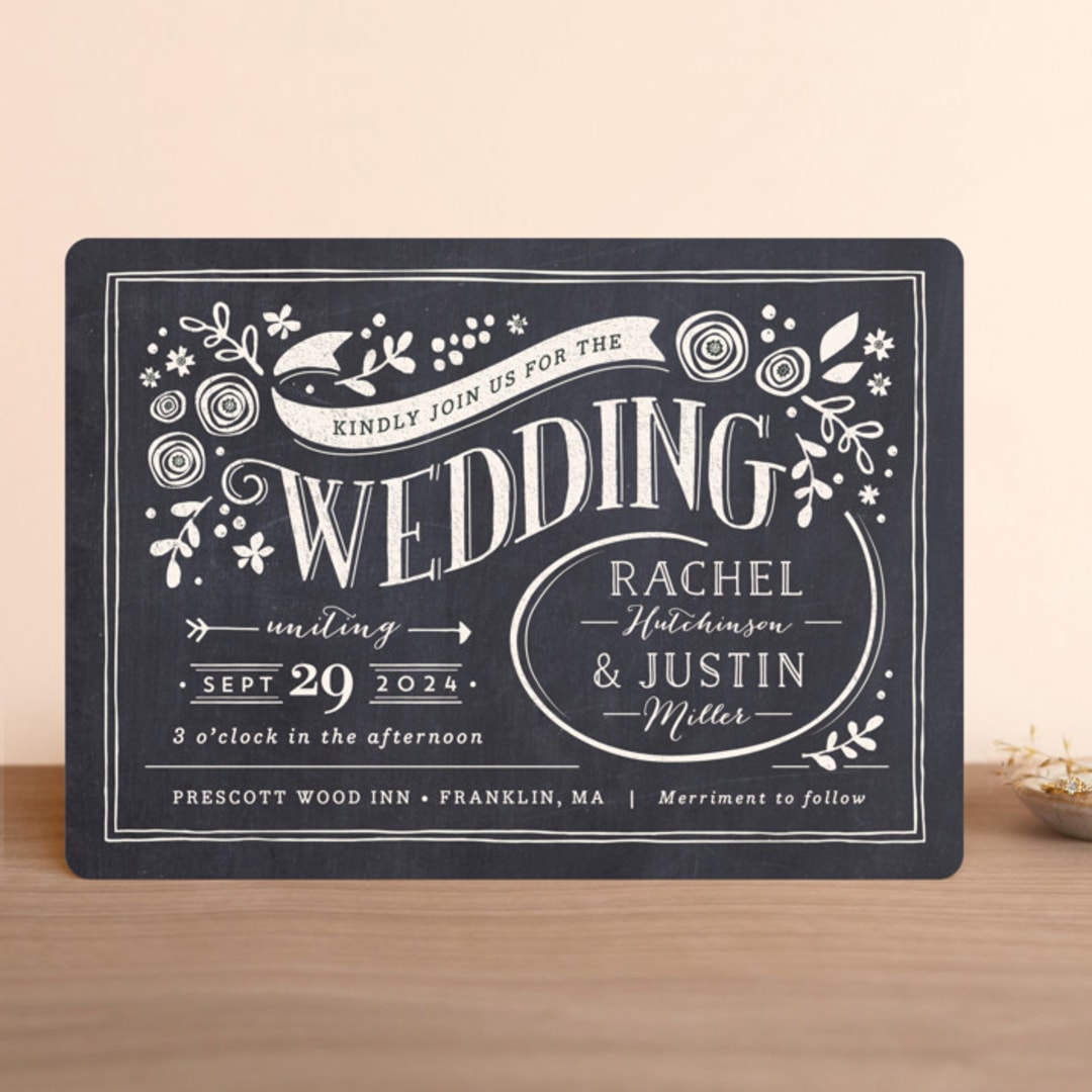 "Alabaster Florals" - Wedding Invitations in Slate by Jennifer Wick - Front