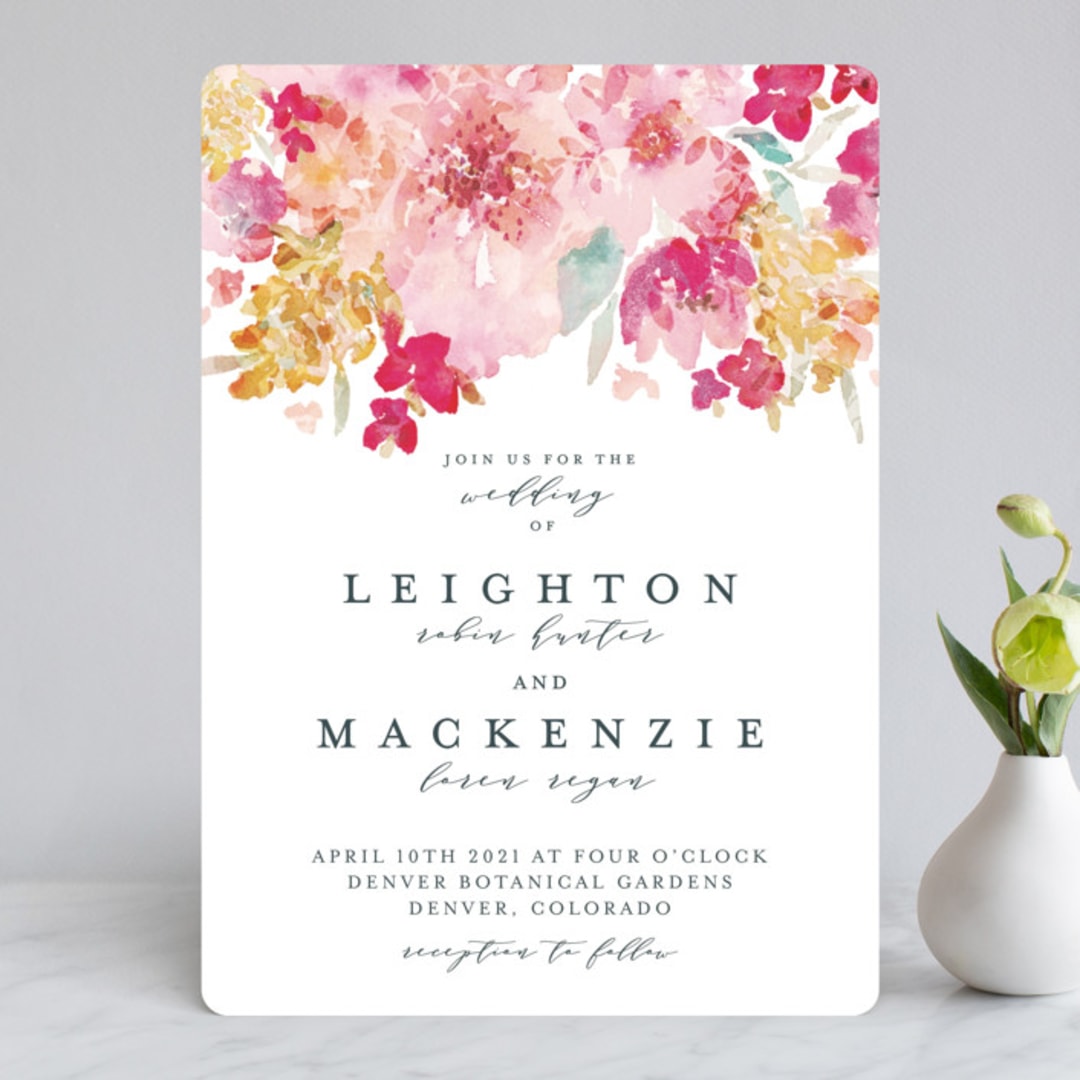 "Spring Garden" - Wedding Invitations in Petal by Grace Kreinbrink - Front