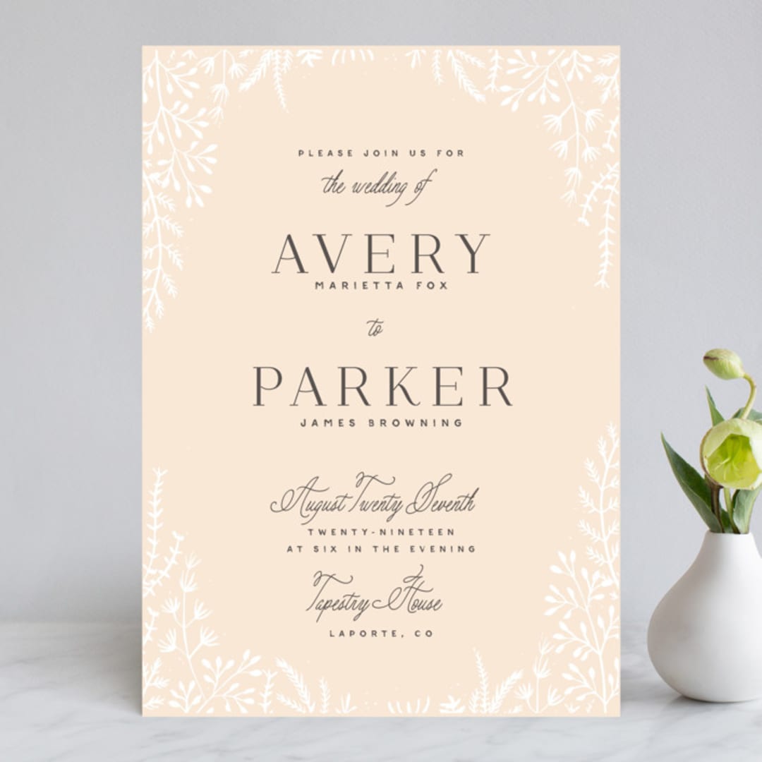 "Wild and Free" - Wedding Invitations in Ballet Slipper by Design Lotus - Front