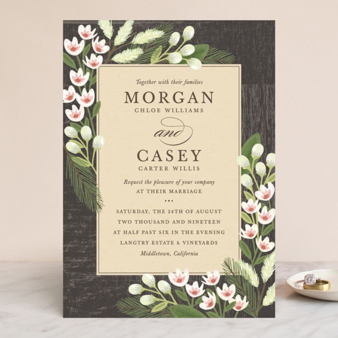 "Rustic Ranch" - Wedding Invitations in Champagne by Griffinbell Paper Co. - Front
