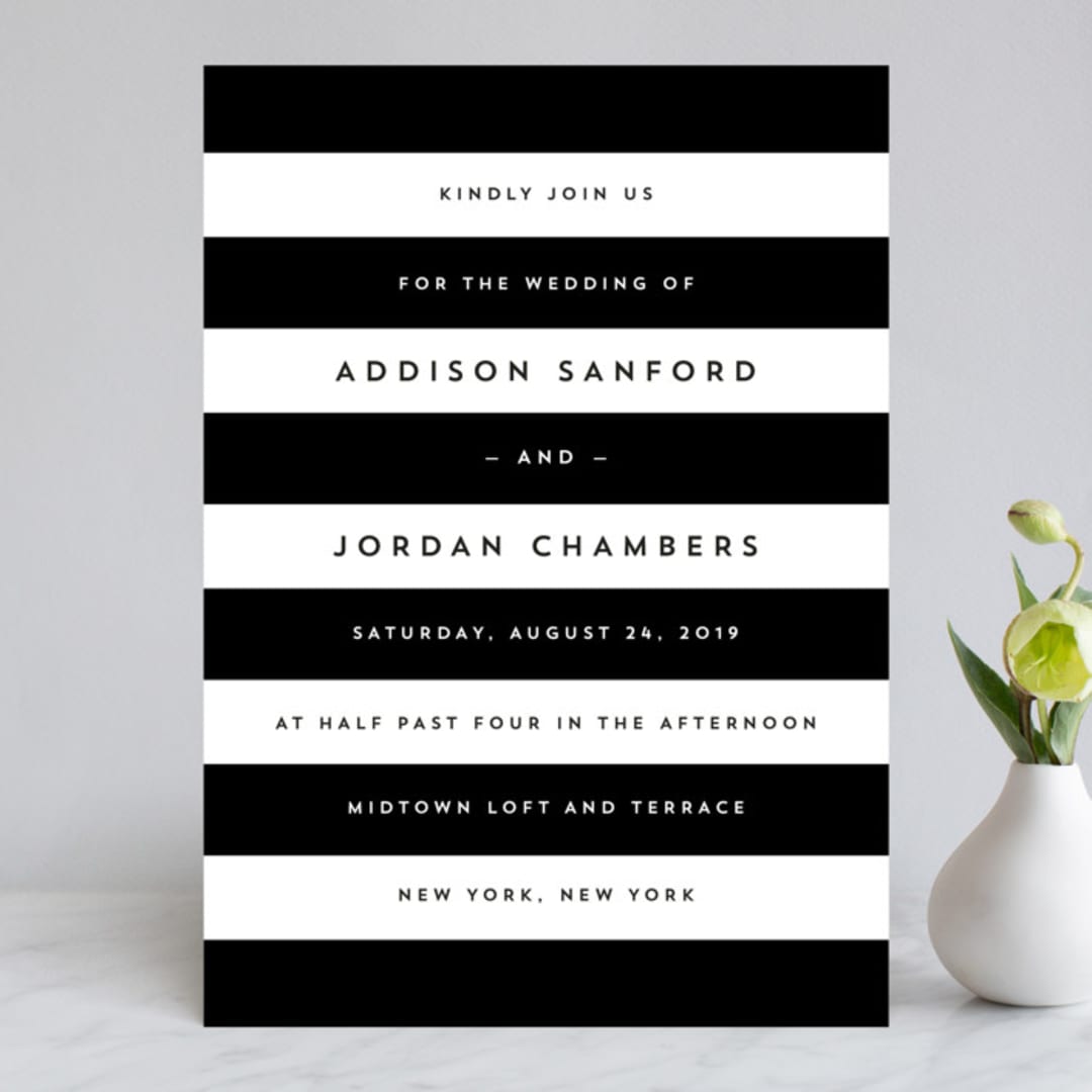 "Elan" - Wedding Invitations in Tuxedo by Griffinbell Paper Co. - Front