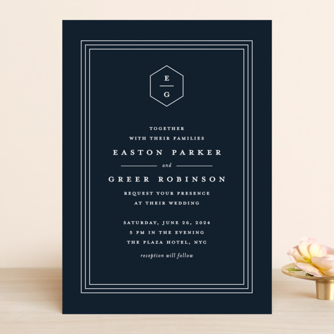 "Next Adventure" - Wedding Invitations in Navy by Stacey Meacham - Front