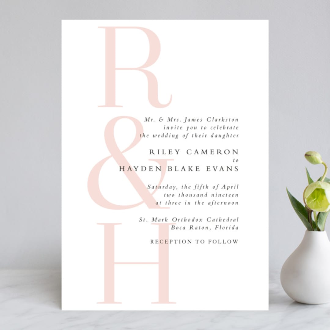 "over and over" - Wedding Invitations in Soft Peach by Lea Delaveris - Front