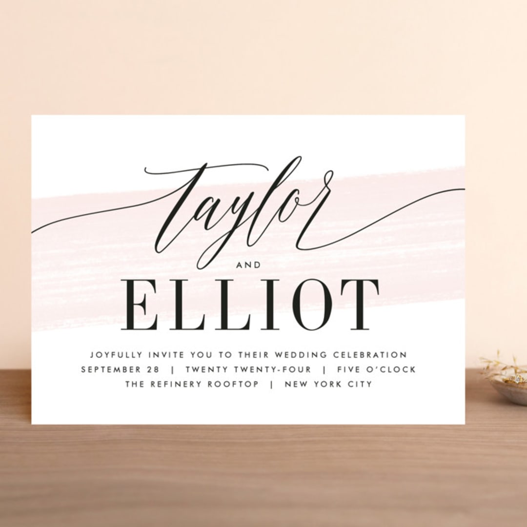 "Effervescent" - Wedding Invitations in Blush by Kristie Kern - Front