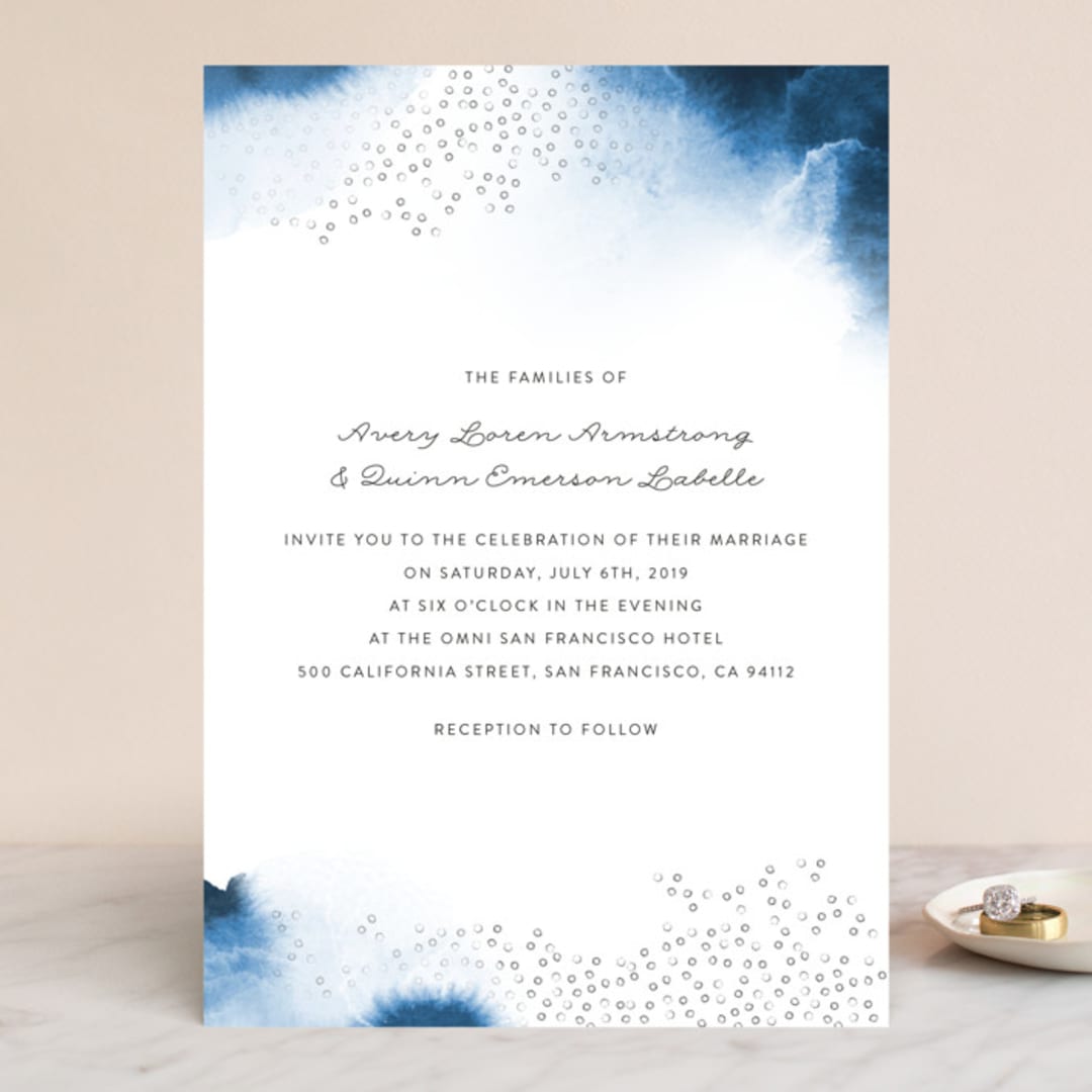 "Watercolor Dots" - Wedding Invitations in Agate by Maria Hilas-Louie - Front