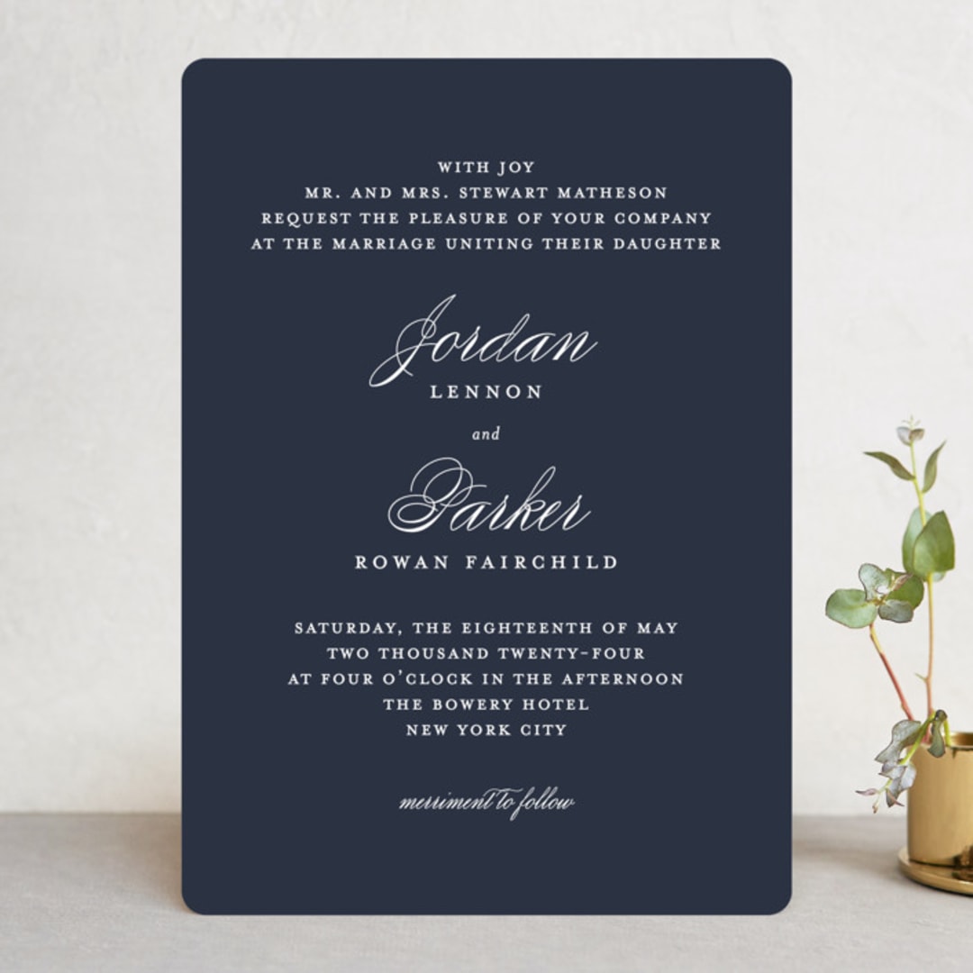 "Flawless" - Wedding Invitations in Midnight by Kimberly FitzSimons - Front