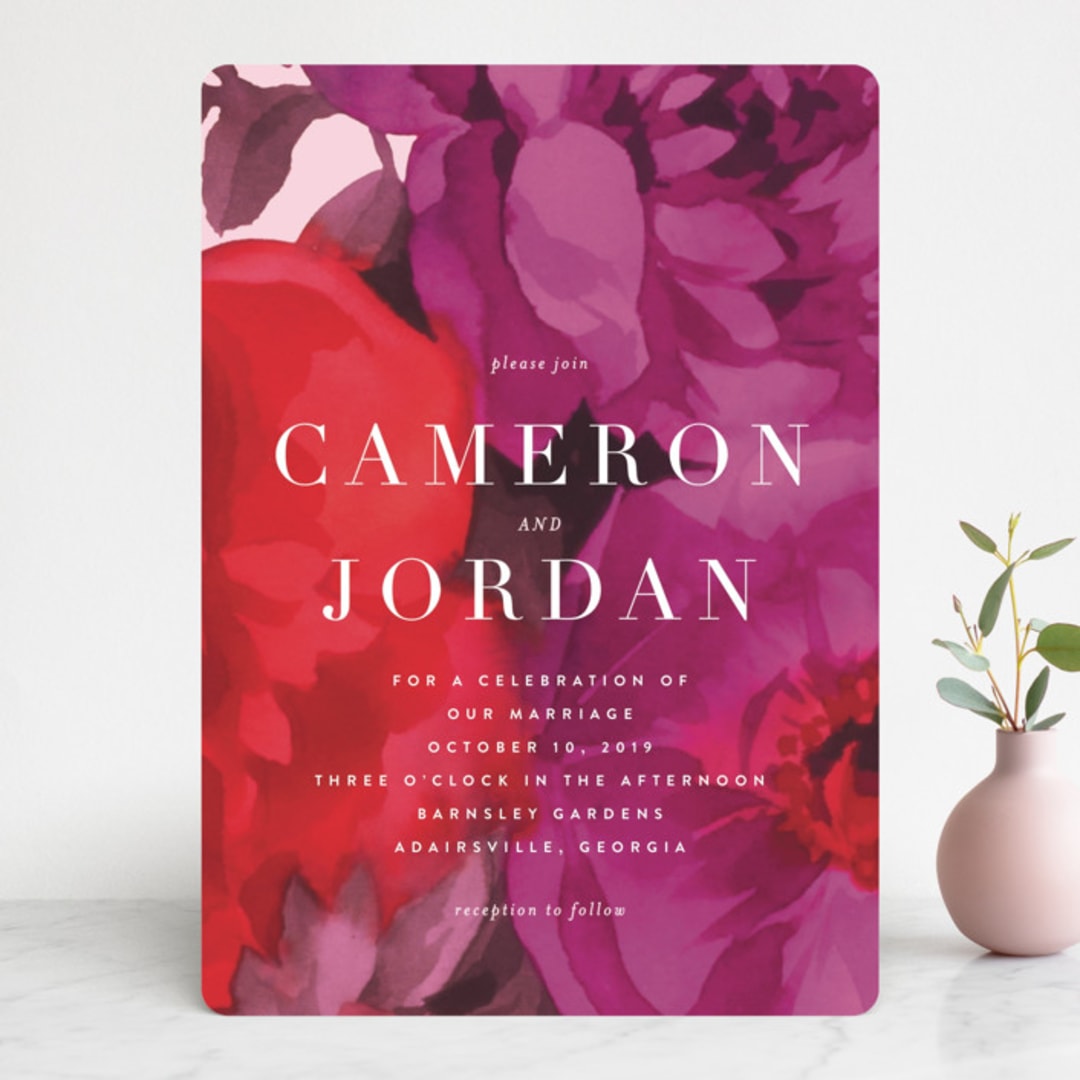 "Centifolia Rose" - Wedding Invitations in Velvet by kelli hall - Front
