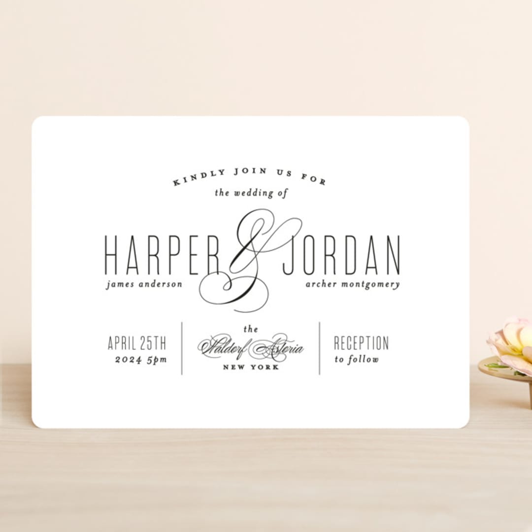 "Scripted Ampersand" - Wedding Invitations in Midnight by Roxy Cervantes - Front
