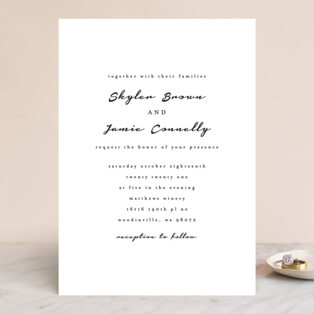 "Dressed in White" - Wedding Invitations in Cloud by Angela Garrick - Front