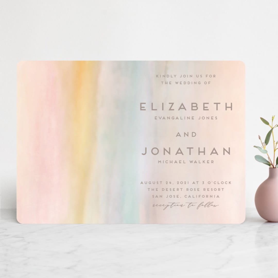 "Off Shore" - Wedding Invitations in Dawn by Grace Kreinbrink - Front