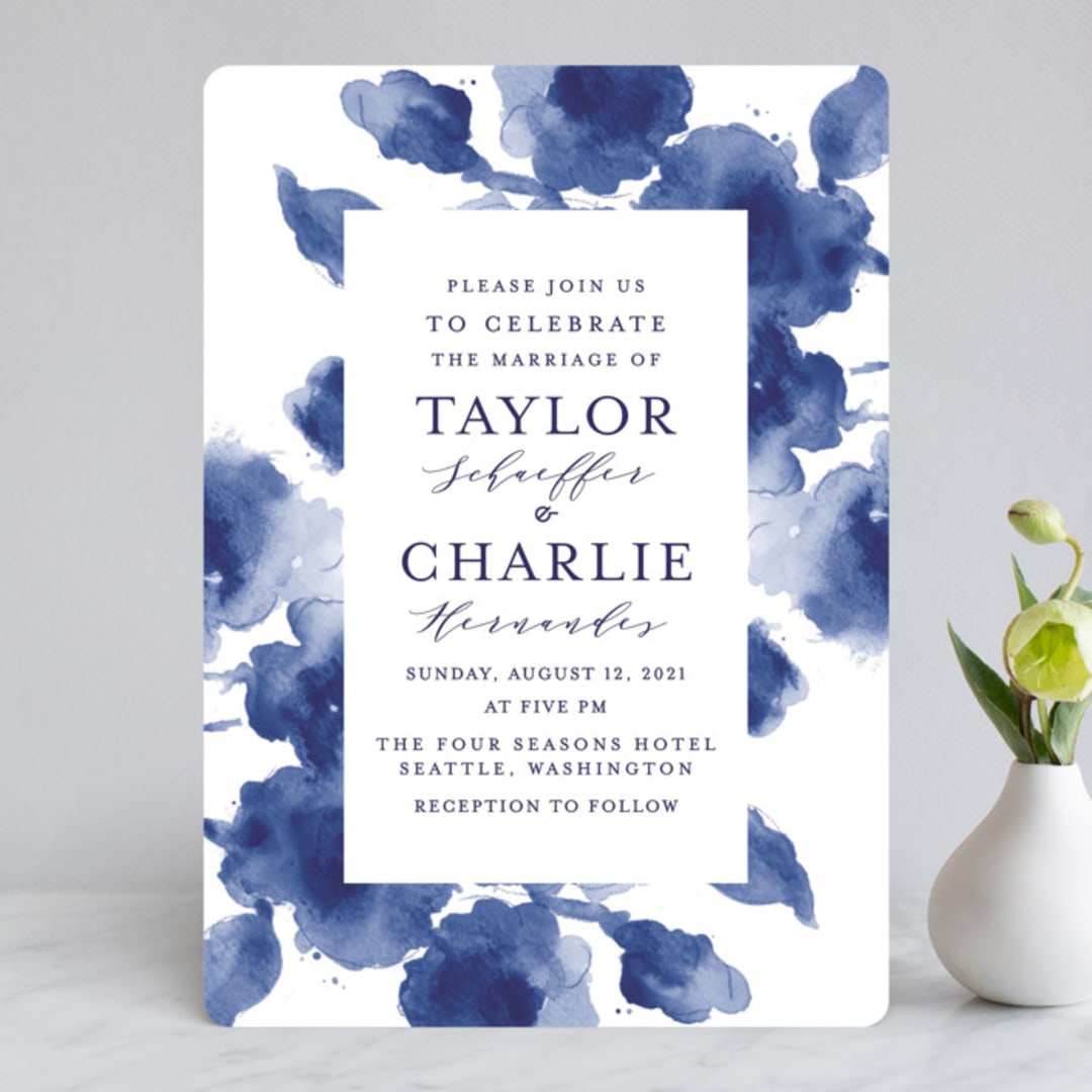 "Cornflower Wedding" - Wedding Invitations in Periwinkle by Chris Griffith - Front