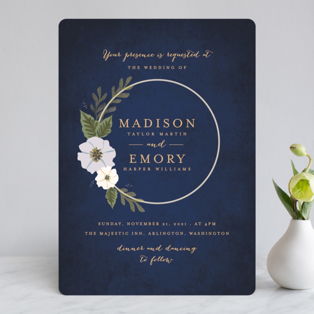 "Floral Ring" - Wedding Invitations in Atlantic by Karidy Walker - Front