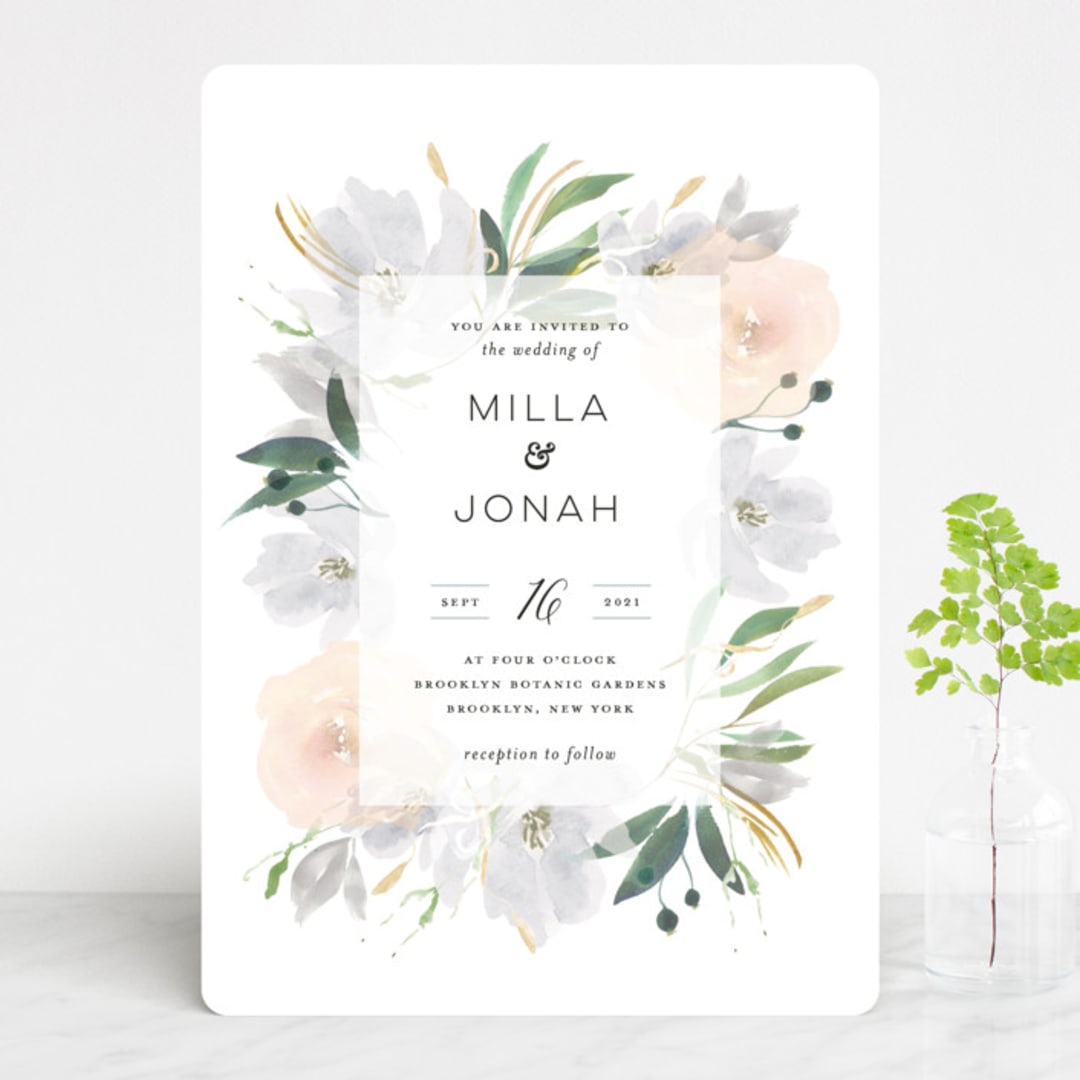 "Grande Botanique" - Wedding Invitations in Mist by Bonjour Paper - Front