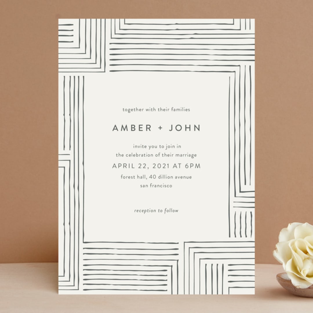 "Pattern Play" - Wedding Invitations in Pebble by Anelle Mostert - Front