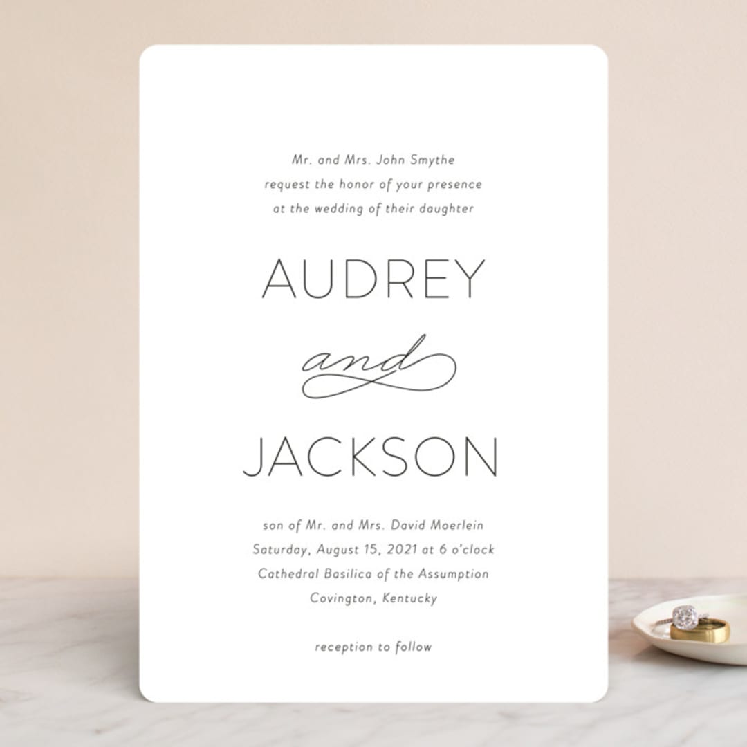 "Forever And" - Wedding Invitations in Black Tie by Kim Dietrich Elam - Front