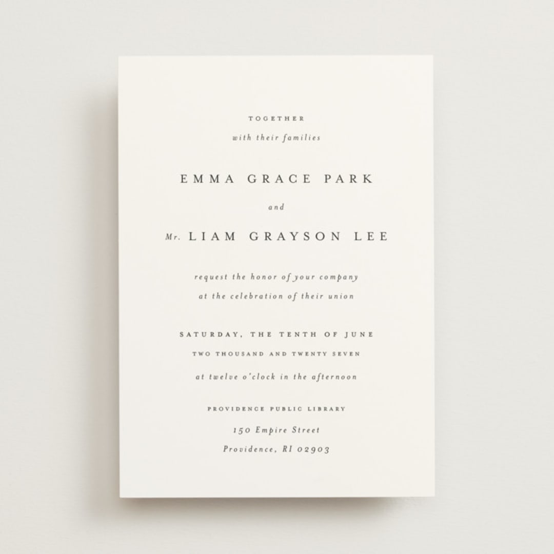 "A Thousand Years" - Wedding Invitations in Classic White by Design Lotus - Front