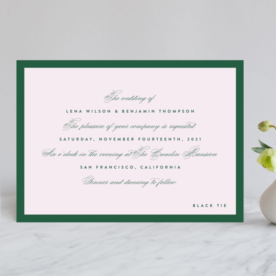 "You're My Type" - Wedding Invitations in Forest by Wildbrook Press - Front