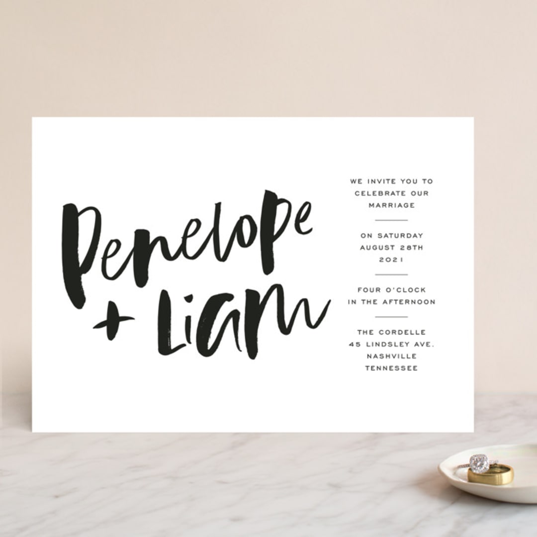 "Love Actually" - Wedding Invitations in Onyx by Design Lotus - Front