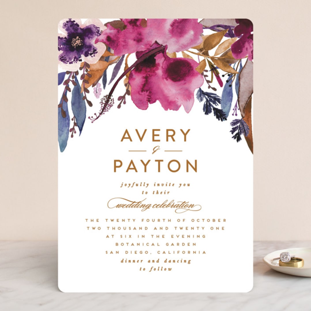 "Fall romance" - Wedding Invitations in Jewelled by Creo Study - Front