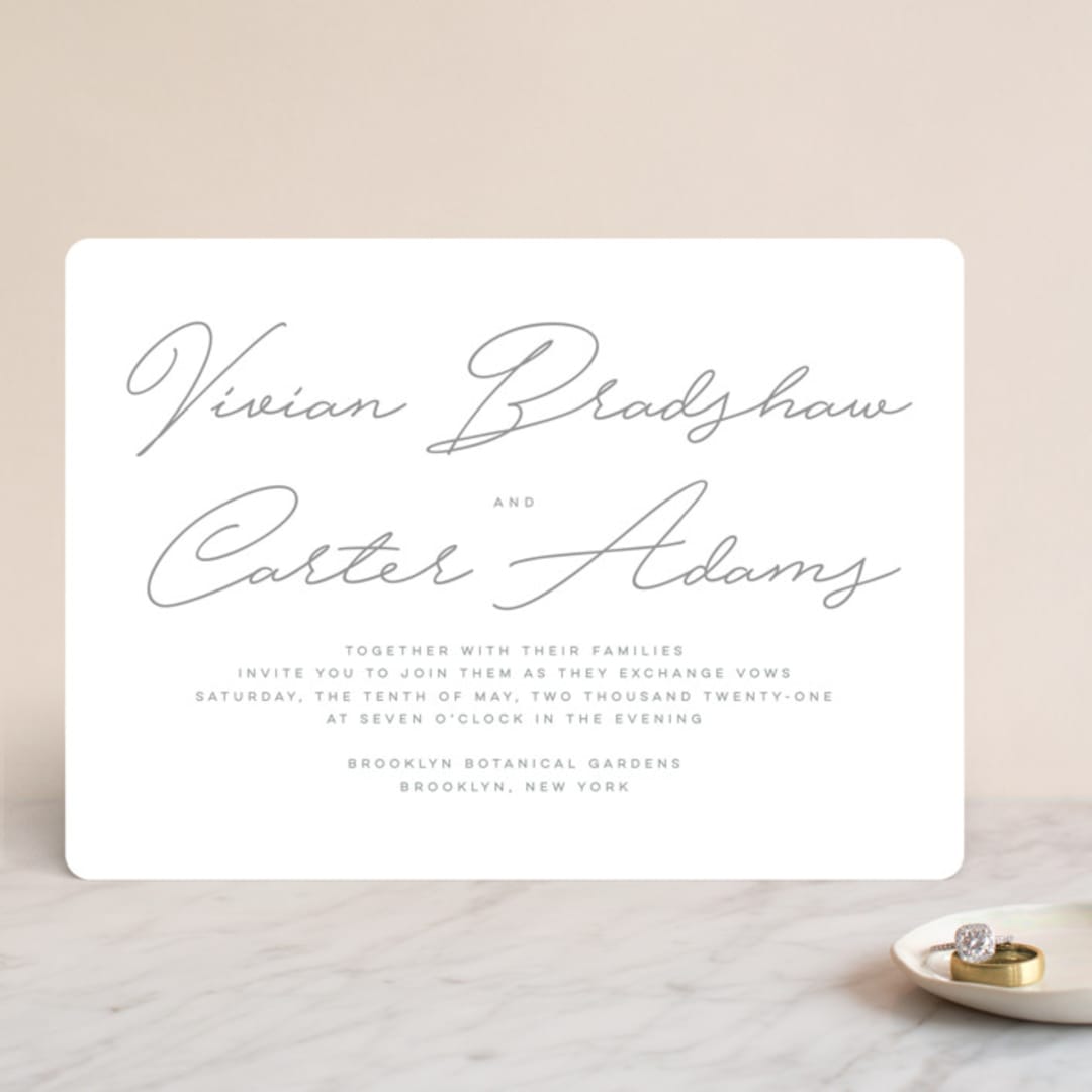 "Brooklyn" - Wedding Invitations in Cement by Lauren Chism - Front