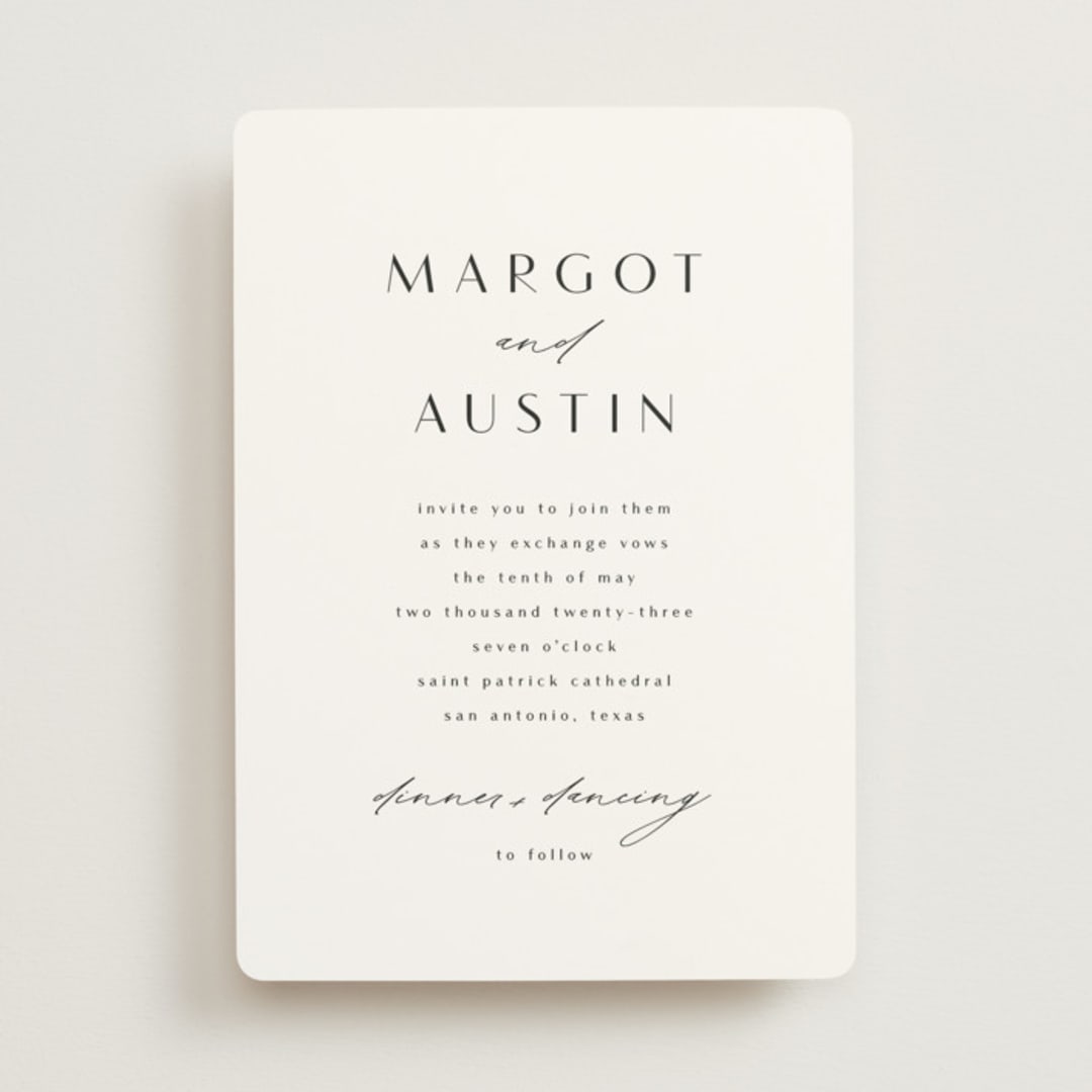 "Margot" - Wedding Invitations in Midnight by Lauren Chism - Front