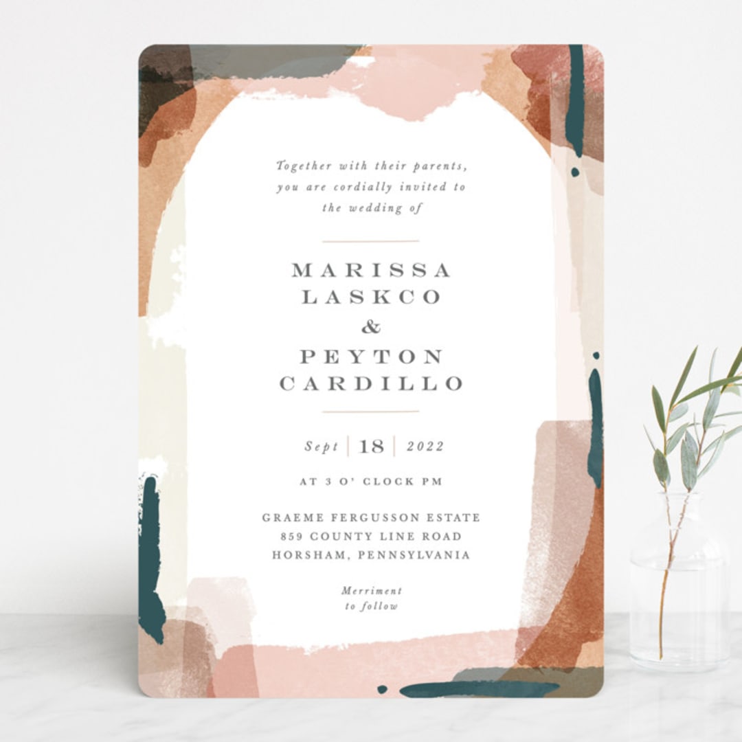 "Overlapping" - Wedding Invitations in Blush by Jennifer Wick - Front