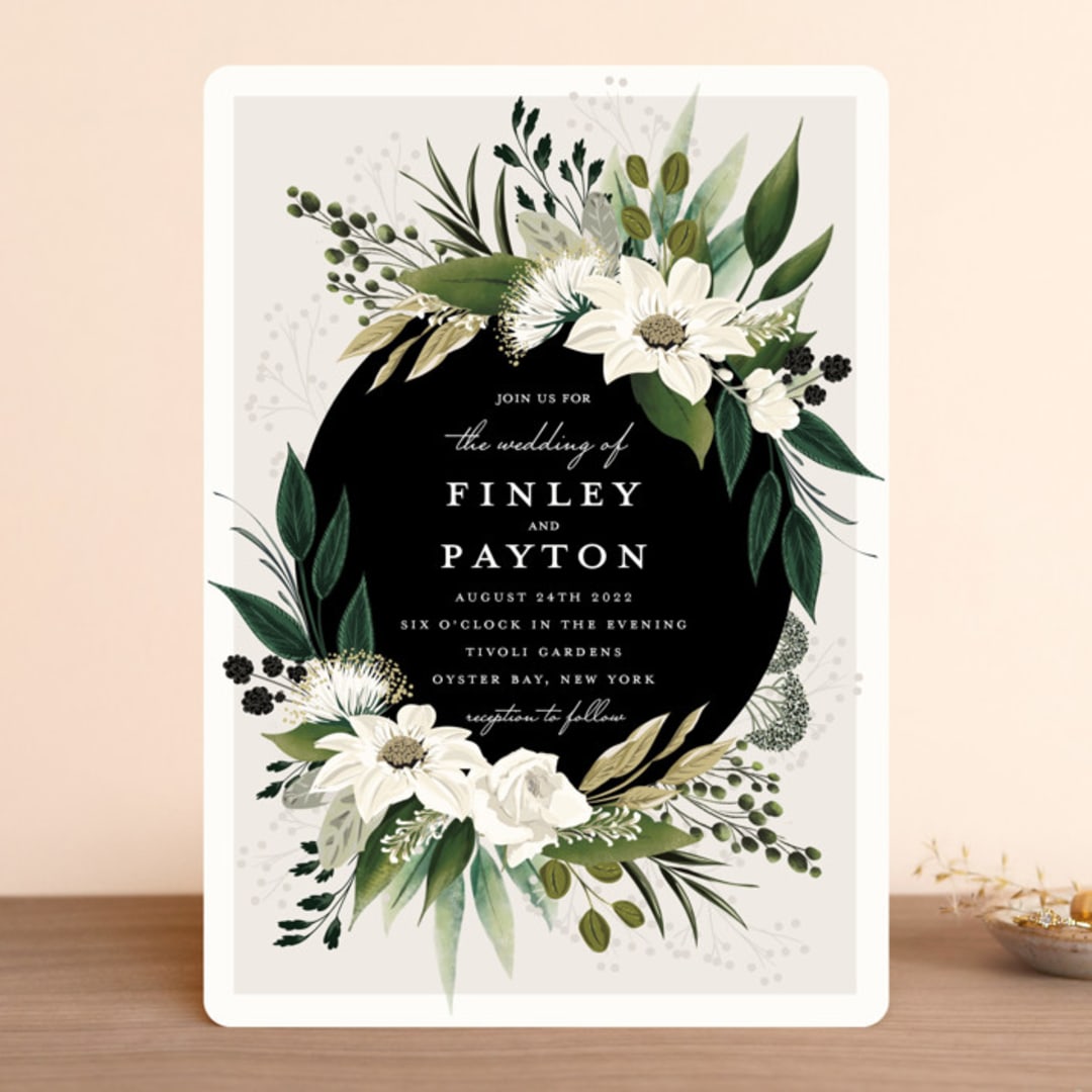 "Botanical Ring" - Wedding Invitations in Ivory by Susan Moyal - Front