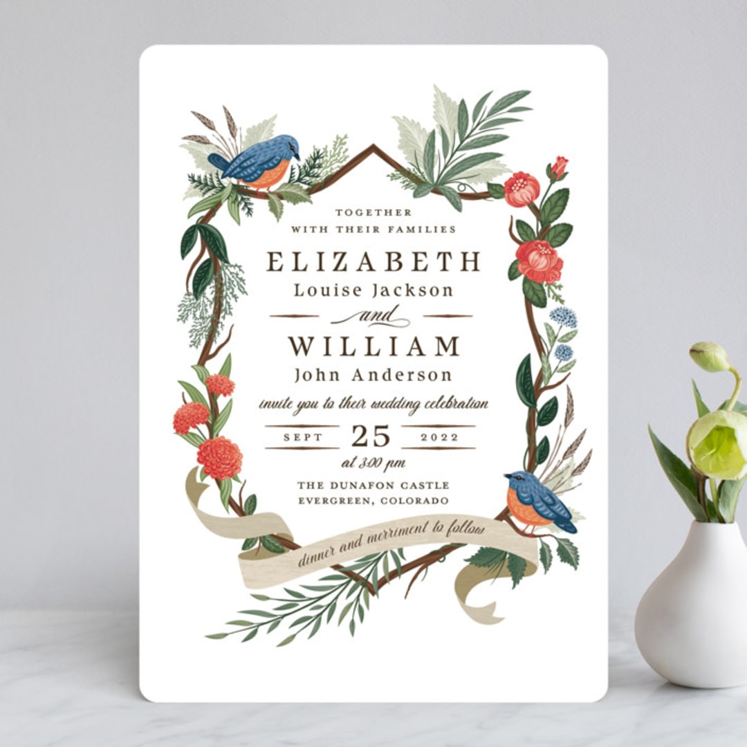 "Nature's Crest" - Wedding Invitations in Forest by Paper Sun Studio - Front