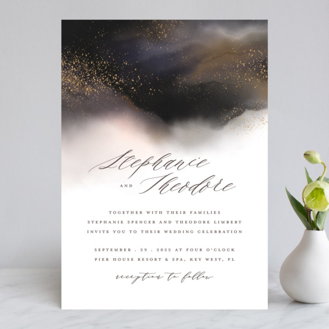 "Enchantment" - Wedding Invitations in Smoke by iamtanya - Front