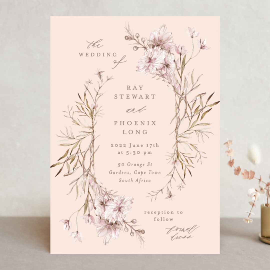 "ring box" - Wedding Invitations in Blush by Phrosné Barwood - Front