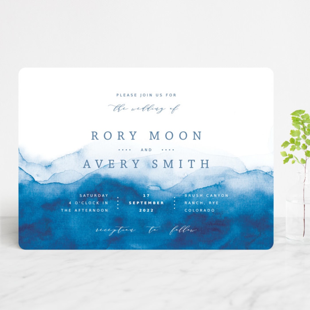 "Watercolor waves" - Wedding Invitations in Ocean by Yuliya Evseeva - Front