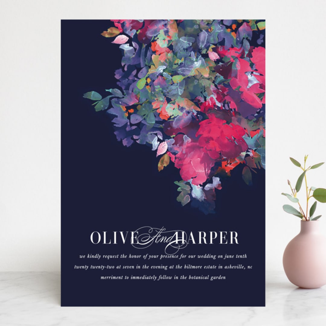 "Georgia" - Wedding Invitations in Navy by Lori Wemple - Front
