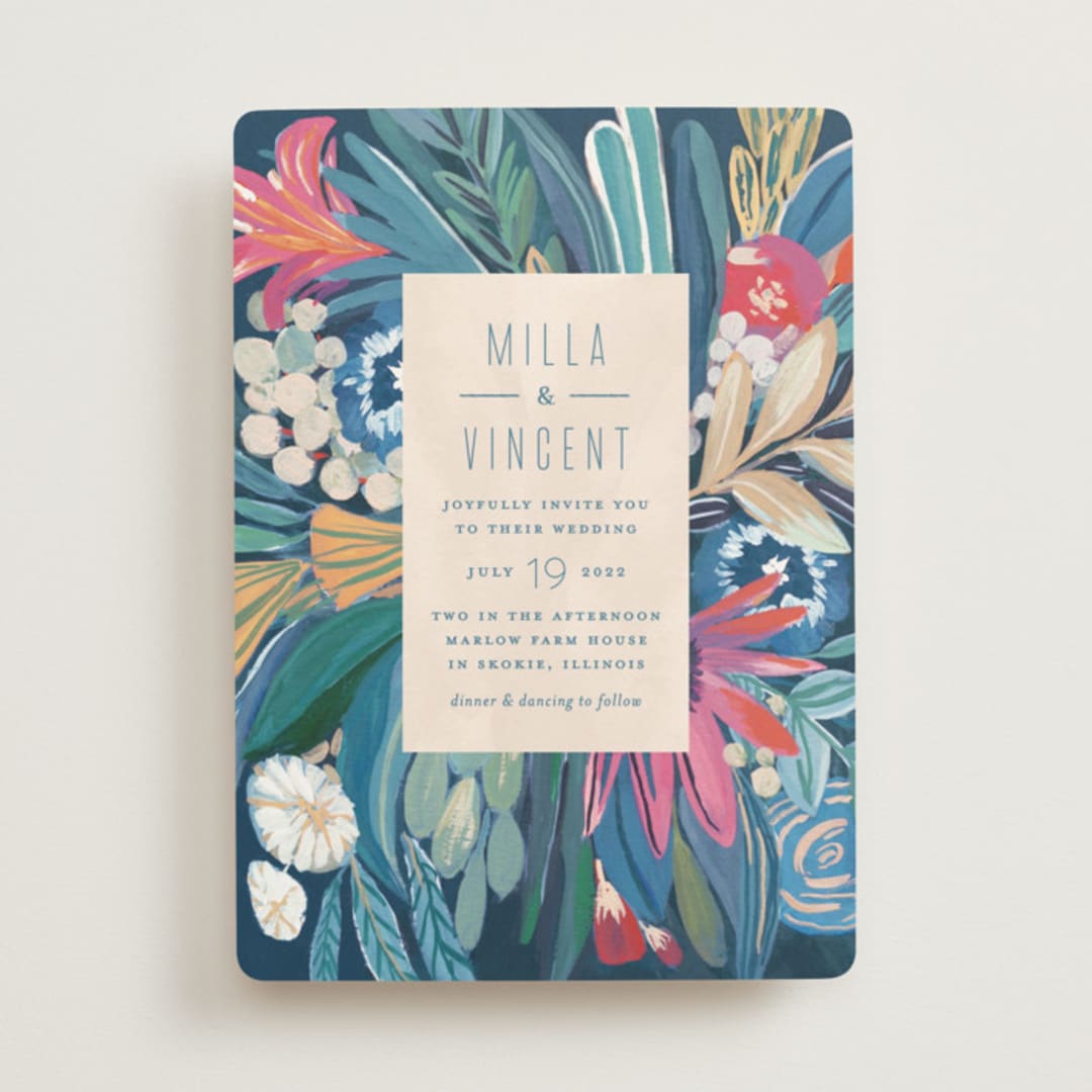 "Floral Burst" - Wedding Invitations in Ocean by Morgan Ramberg - Front